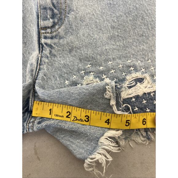 Sea New York Marion Mended Denim Shorts Blue Embroidered Shorts Size 4 - Picture 13 of 14